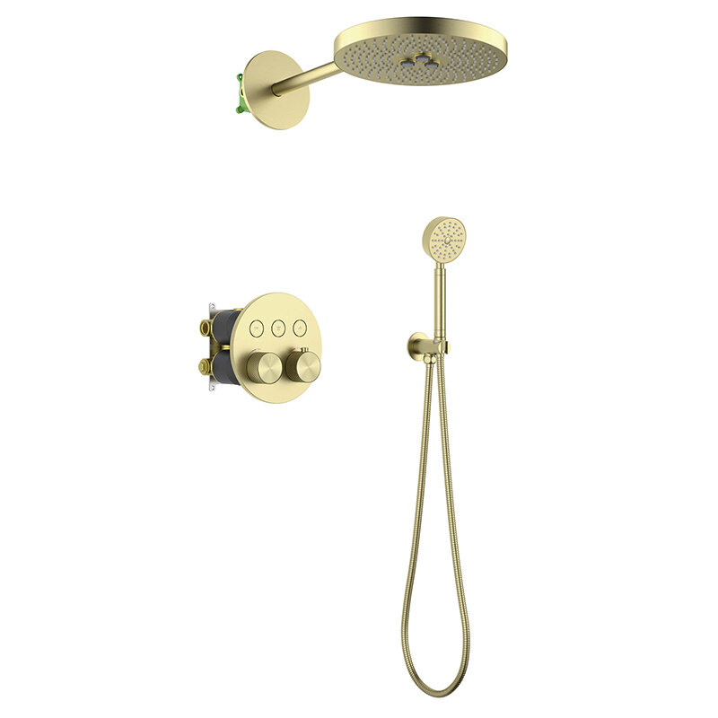 Изображение товара Современная душевая система Timo Saona SX-2308/17SM с термостатом золото матовое