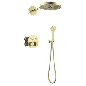 Изображение товара Современная душевая система Timo Saona SX-2308/17SM с термостатом золото матовое