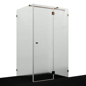 Изображение товара Душевой уголок WasserKRAFT Paar 88H 88H07L-TXG/88H07R-TXG, 120 х 90 см, левый/правый, стекло текстурное, фурнитура золото глянцевое