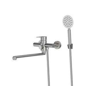 Изображение товара Смеситель Agger Zest A0721133, для ванны и душа, с душевым гарнитуром, PVD покрытие, цвет никель матовый