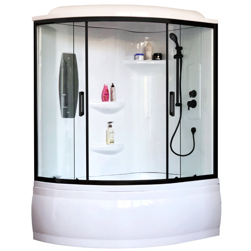 Изображение товара Душевой бокс Royal Bath ALP RB150ALP-T-BL-R 150x100 см с крышей прозрачное стекло Изображение товара Душевой бокс Royal Bath ALP RB150ALP-T-BL-R 150x100 см с крышей прозрачное стекло