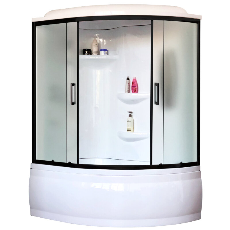 Изображение товара Душевой бокс Royal Bath ALP RB170ALP-C-BL с крышей 170x100 см, матовое стекло, черный профиль