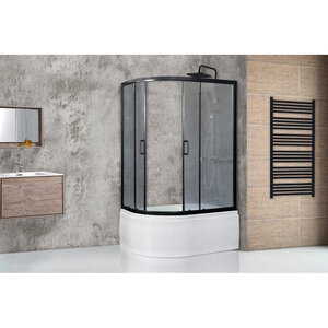 Изображение товара Душевой уголок Royal Bath BK RB8120BK-T-BL-L/RB8120BK-T-BL-R, 120 х 80 см, левый/правый, стекло прозрачное, профиль черный