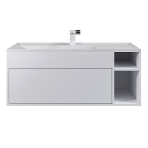 Изображение товара Тумба с раковиной Uperwood Lotus Premium 39340207463, 100 см, подвесная, белая матовая