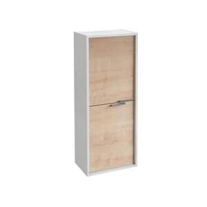 Изображение товара Шкаф-пенал Jacob Delafon Vivienne EB1665-J5-E75, 40 см, подвесной, ручки хром, корпус белый блестящий, фасад дуб давос натуральный