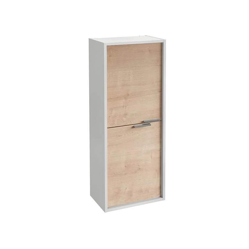 Изображение товара Шкаф-пенал Jacob Delafon Vivienne EB1665-J5-E75, 40 см, подвесной, ручки хром, корпус белый блестящий, фасад дуб давос натуральный