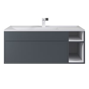 Изображение товара Тумба с раковиной Uperwood Lotus Premium 39340207465, 100 см, подвесная, серая матовая