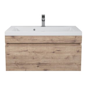 Изображение товара Тумба с раковиной Uperwood Eva 3930313471, 75 см, подвесная, крафт табачный