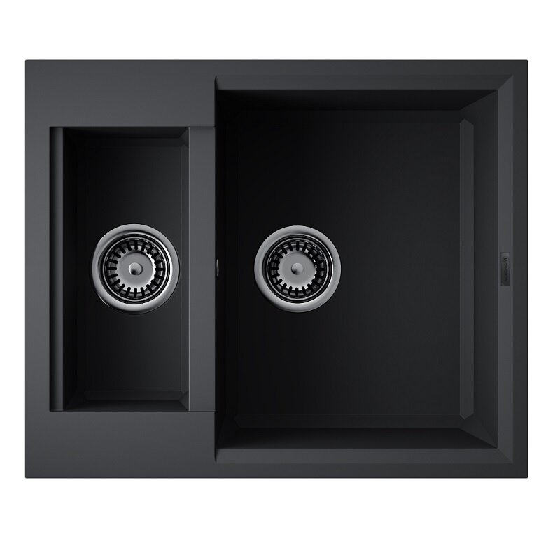 Изображение товара Кухонная мойка Omoikiri Sakaime 60-2-BL из Tetogranit, черная, 60 см