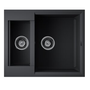 Изображение товара Кухонная мойка Omoikiri Sakaime 60-2-BL из Tetogranit, черная, 60 см
