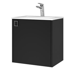 Изображение товара Тумба с раковиной Uperwood Aurora KAurora50bm, 50 см, подвесная, черная матовая