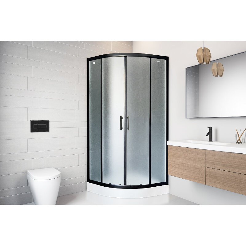 Изображение товара Душевой уголок Royal Bath HK RB90HK-C-BL-Practic 90x90 см рифленое стекло черный профиль Изображение товара Душевой уголок Royal Bath HK RB90HK-C-BL-Practic 90x90 см рифленое стекло черный профиль