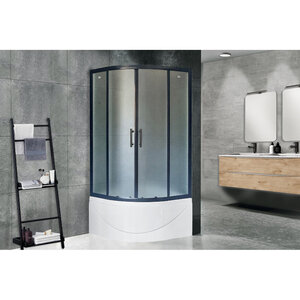 Изображение товара Душевой уголок Royal Bath BK RB90BK-C-BL-Practic, 90 x 90 см, стекло рифленое, профиль черный