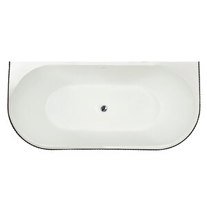 Изображение товара Ванна акриловая Royal Bath Nero RB611902BL-CH, 150 x 75 см, каркас, слив-перелив хром, цвет белый/черный