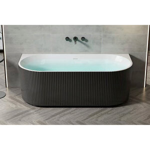 Изображение товара Ванна акриловая Royal Bath Nero RB611902BL-GD, 150 x 75 см, каркас, слив-перелив золото, цвет белый/черный