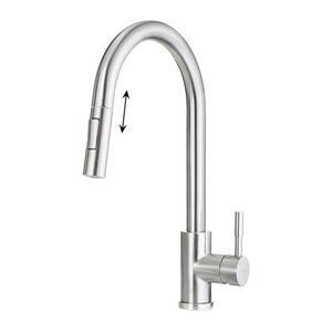 Изображение товара Смеситель для кухонной мойки Deante Lima BBM_F72M, с выдвижным изливом, PVD брашированная сталь