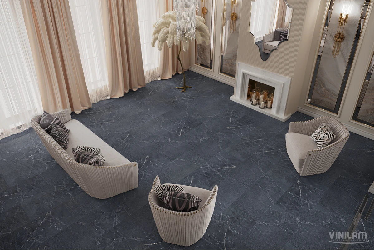 Изображение товара Виниловый ламинат Vinilam Ceramo Stone Ионический Мрамор 91909 47х94 см из композита