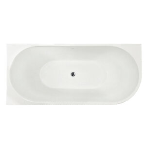 Изображение товара Ванна акриловая Royal Bath Nero RB710300L-CH/RB710300R-CH, 150 x 75 см, левая/правая, каркас, слив-перелив хром, цвет белый