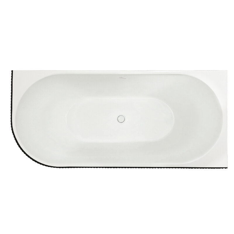 Изображение товара Акриловая ванна Royal Bath Nero RB710302BL-L-WT / RB710302BL-R-WT 170x78 см, асимметричная, белая и