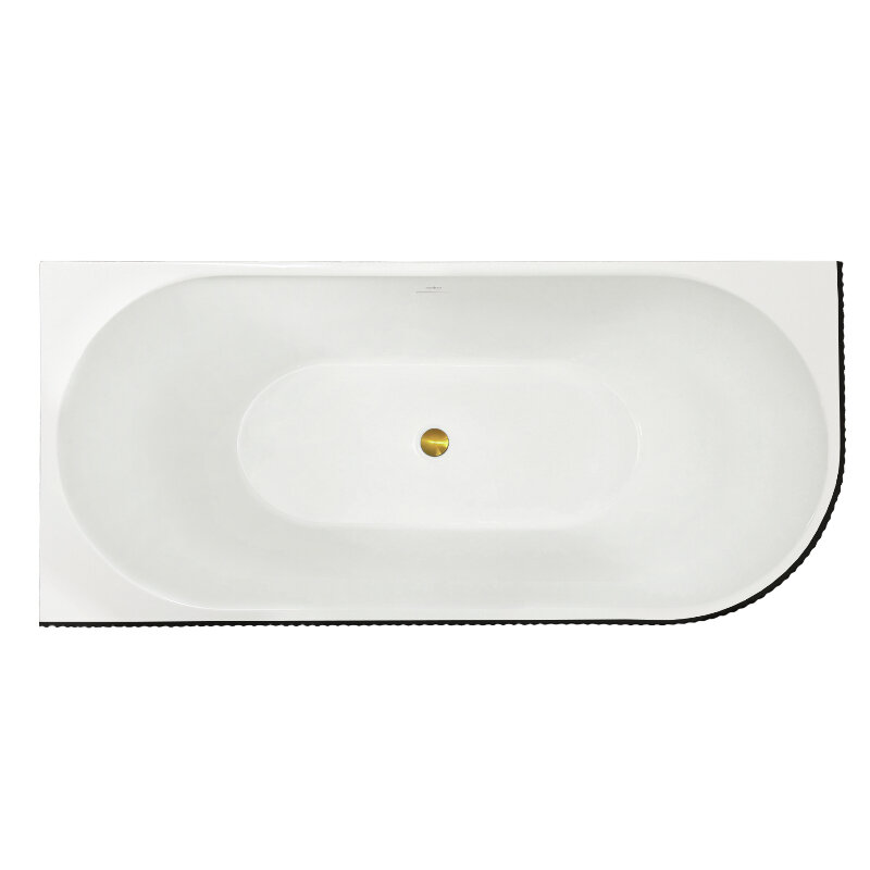 Изображение товара Асимметричная акриловая ванна Royal Bath RB710302BL-L-GD/RB710302BL-R-GD 170x78 см встроенная