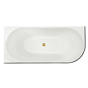 Изображение товара Ванна акриловая Royal Bath Nero RB710302BL-L-GD/RB710302BL-R-GD, 170 x 78 см, левая/правая, цвет белый/черный