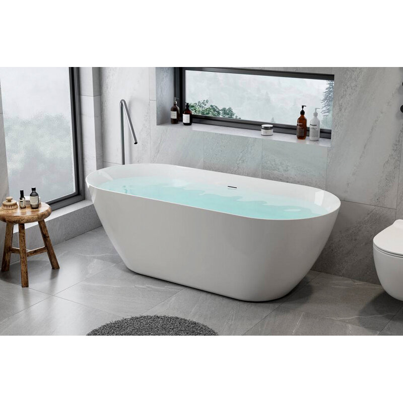 Изображение товара Акриловая ванна Royal Bath Pafos RB611700CH 150x73 см овальная белая Изображение товара Акриловая ванна Royal Bath Pafos RB611700CH 150x73 см овальная белая