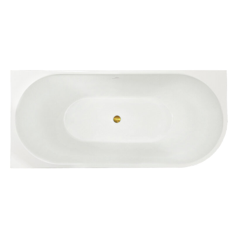Изображение товара Акриловая ванна Royal Bath Riva RB610310L-GD-GD с асимметричной формой 150x75 см белая