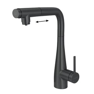 Изображение товара Смеситель для кухонной мойки Deante Eridan BRE_N75M с выдвижным изливом черный матовый