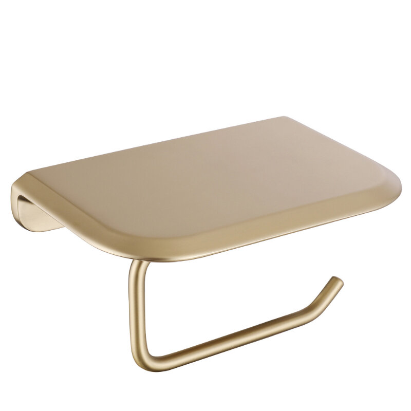 Изображение товара Держатель туалетной бумаги Abber Nord AA1530G, с полкой, цвет золото матовое