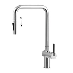 Изображение товара Смеситель для кухонной мойки Deante Momi BKM_073N, с выдвижным изливом, хром