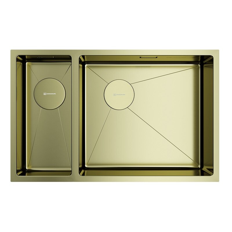 Изображение товара Кухонная мойка Omoikiri Taki 69-2 Side 4993184 светлое золото, 69 см, правая