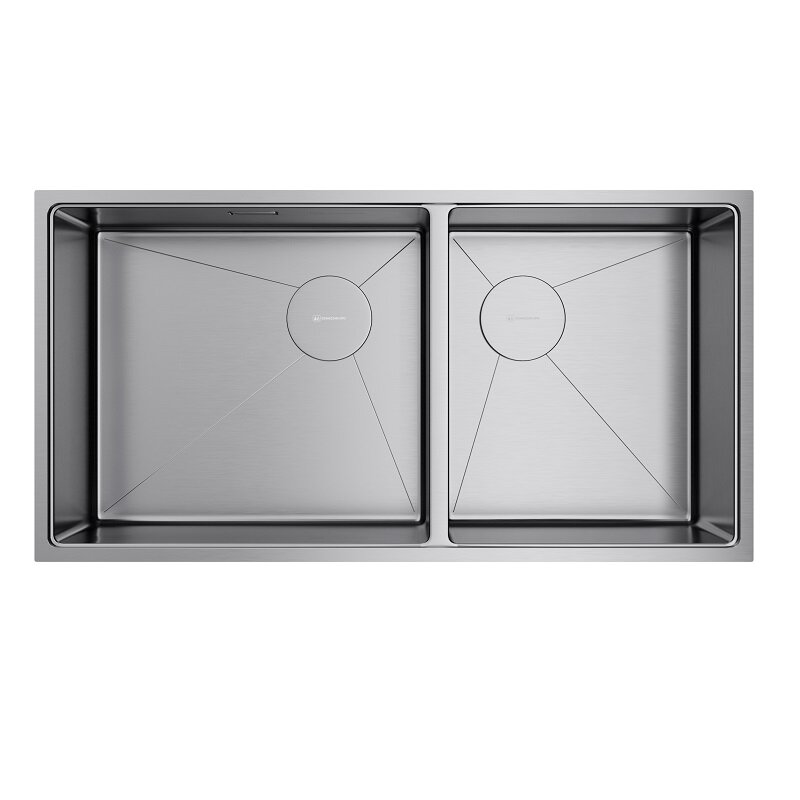 Изображение товара Кухонная мойка Omoikiri Taki 85-2-LB-U/IF Side 4997037, 85 см, цвет нержавеющая сталь