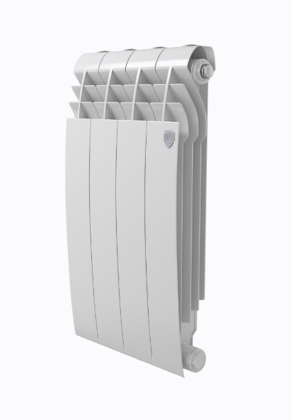 Изображение товара Алюминиевый секционный радиатор Royal Thermo BiLiner A 500 4 секции белый боковое подключение Росси
