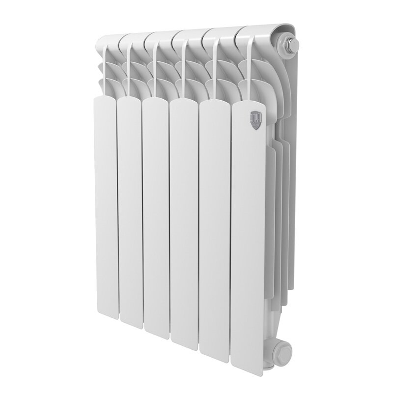 Изображение товара Алюминиевый радиатор Royal Thermo Revolution A 500 6 секций боковое подключение белый