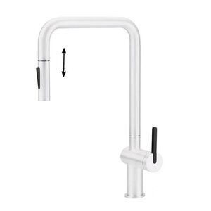 Изображение товара Смеситель для кухонной мойки Deante Momi BKM_A73N, с выдвижным изливом, белый