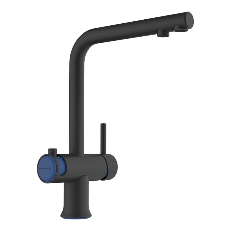 Изображение товара Смеситель для кухни Omoikiri Hotaru 4994499 с подключением к фильтру графит с indigo blue