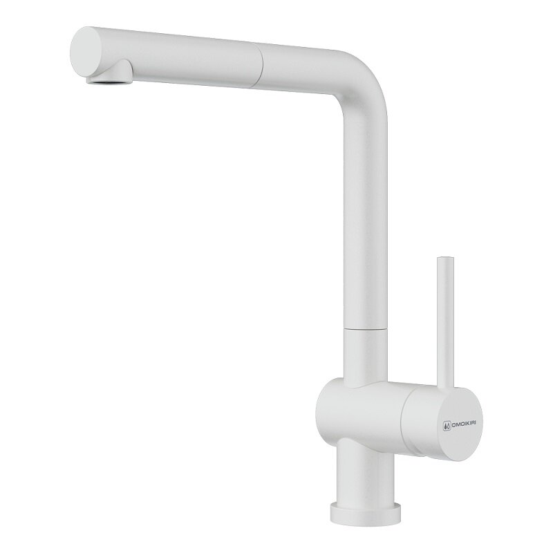 Изображение товара Смеситель для кухни Omoikiri Akashi-S 4994572 белый высокотехнологичный с поворотным изливом