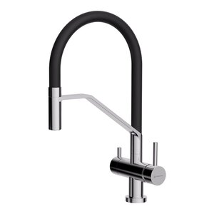 Изображение товара Смеситель для кухни Omoikiri Akeno 4994543, с подключением к фильтру, цвет хром/черный