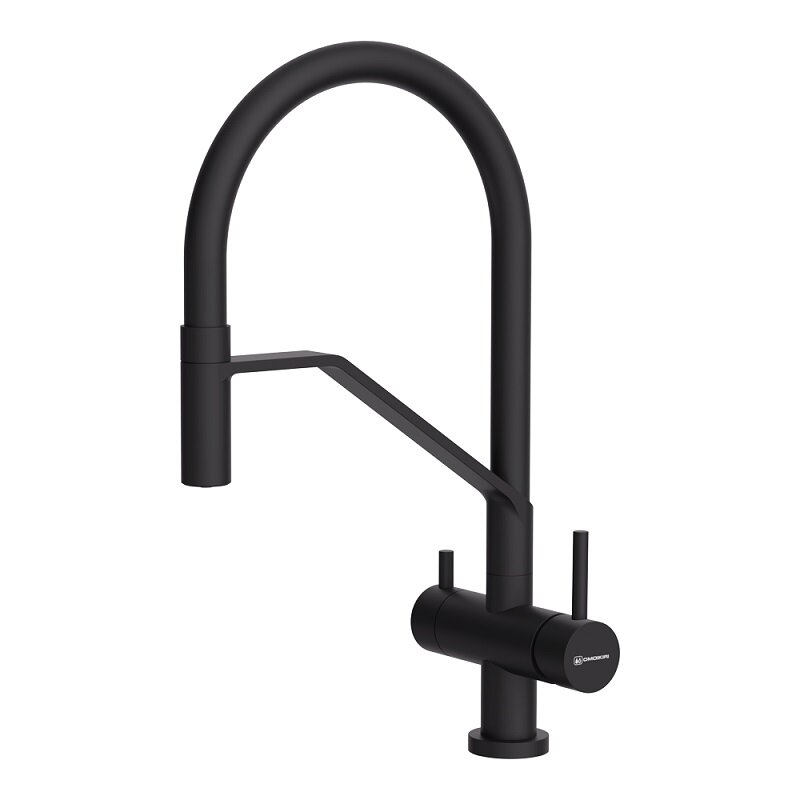 Изображение товара Кухонный смеситель Omoikiri Akeno с подключением фильтра черный 27.1 см