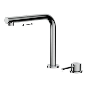 Изображение товара Смеситель для кухонной мойки Omoikiri Nara-S 4994322, с вытяжным изливом, цвет хром