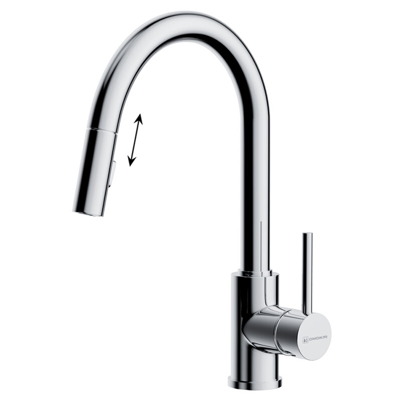 Изображение товара Смеситель для кухни Omoikiri SShinagawa-SB 4994458 хром однорычажный с выдвижным изливом