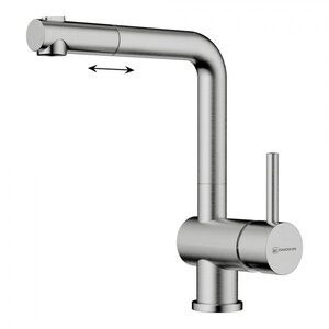 Изображение товара Смеситель для кухонной мойки Omoikiri Tanigawa-SB 4994457, с вытяжным изливом, цвет нержавеющая сталь