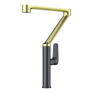 Изображение товара Смеситель для кухни Omoikiri Tara 4994396, цвет светлое золото/вороненая сталь 