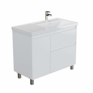 Изображение товара Тумба под раковину Aquanet Nova Lite 2.0, 00346338, 90 см, напольная, R под чашу справа, цвет белый глянец