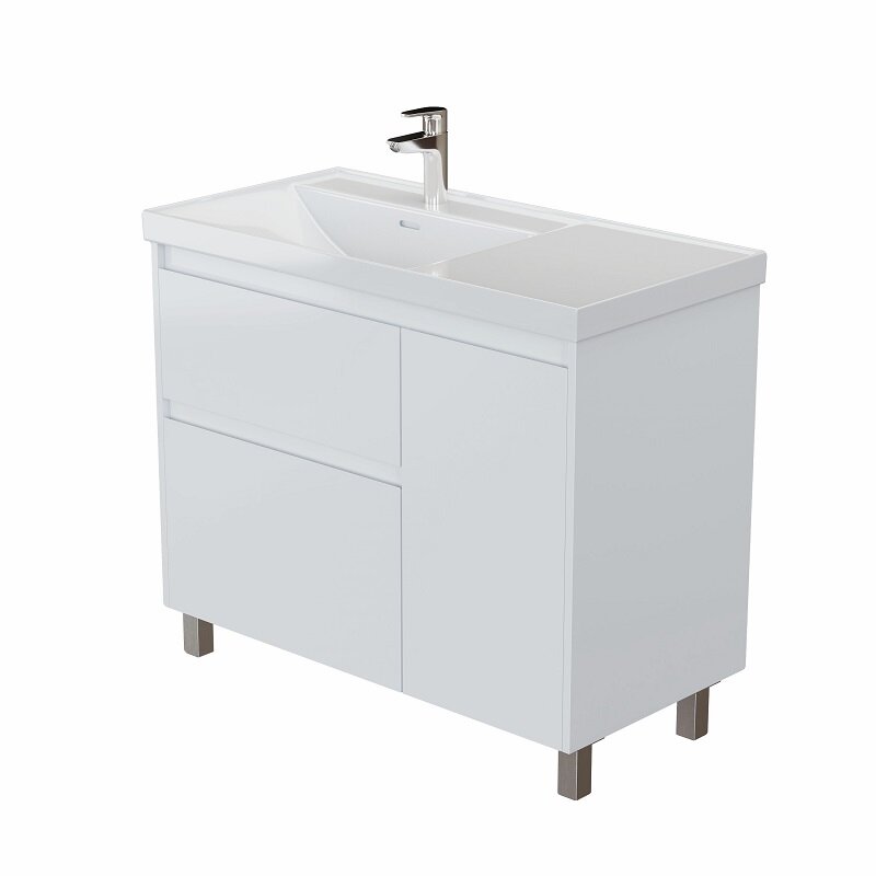 Изображение товара Тумба под раковину Aquanet Nova Lite 2.0 90 см белая глянец напольная