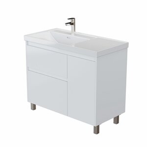 Изображение товара Тумба под раковину Aquanet Nova Lite 2.0 90 см белая глянец напольная