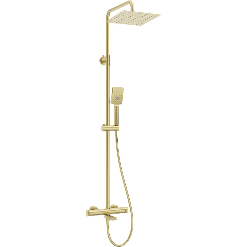 Изображение товара Душевая система Deante Therm NAC_R1HT термостатическая золото брашированное Изображение товара Душевая система Deante Therm NAC_R1HT термостатическая золото брашированное