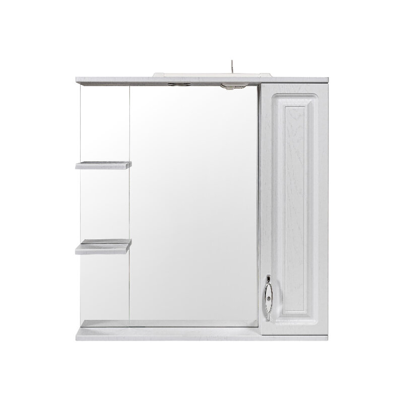 Изображение товара Зеркальный шкаф Stella Polar Кармела SP-00002032, 75 см, с подсветкой, с розеткой, белое серебро, правый