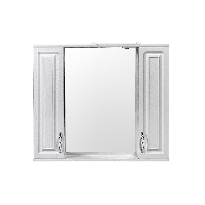 Изображение товара Зеркальный шкаф Stella Polar Кармела 90 см с подсветкой и розеткой белое серебро