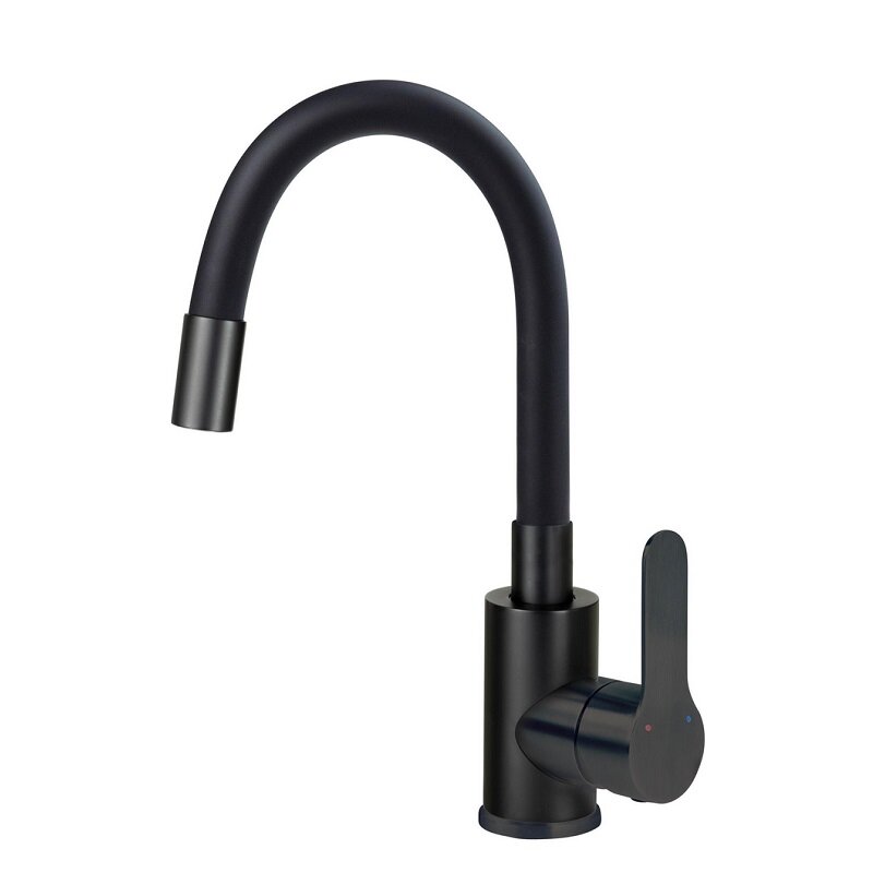 Изображение товара Смеситель для раковины Deante Lupo BLU_N24M с гибким изливом черный матовый